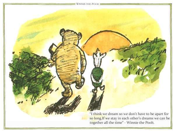 Stay in Each Other's Dreams Winnie the Pooh and piglet print